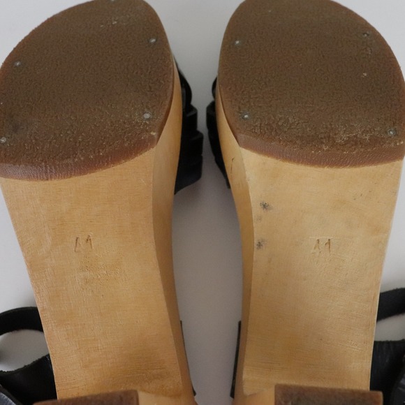 Swedish Hasbeens Braided Sky High Clog Sandals Womens 41 11 Black - Picture 12 of 12